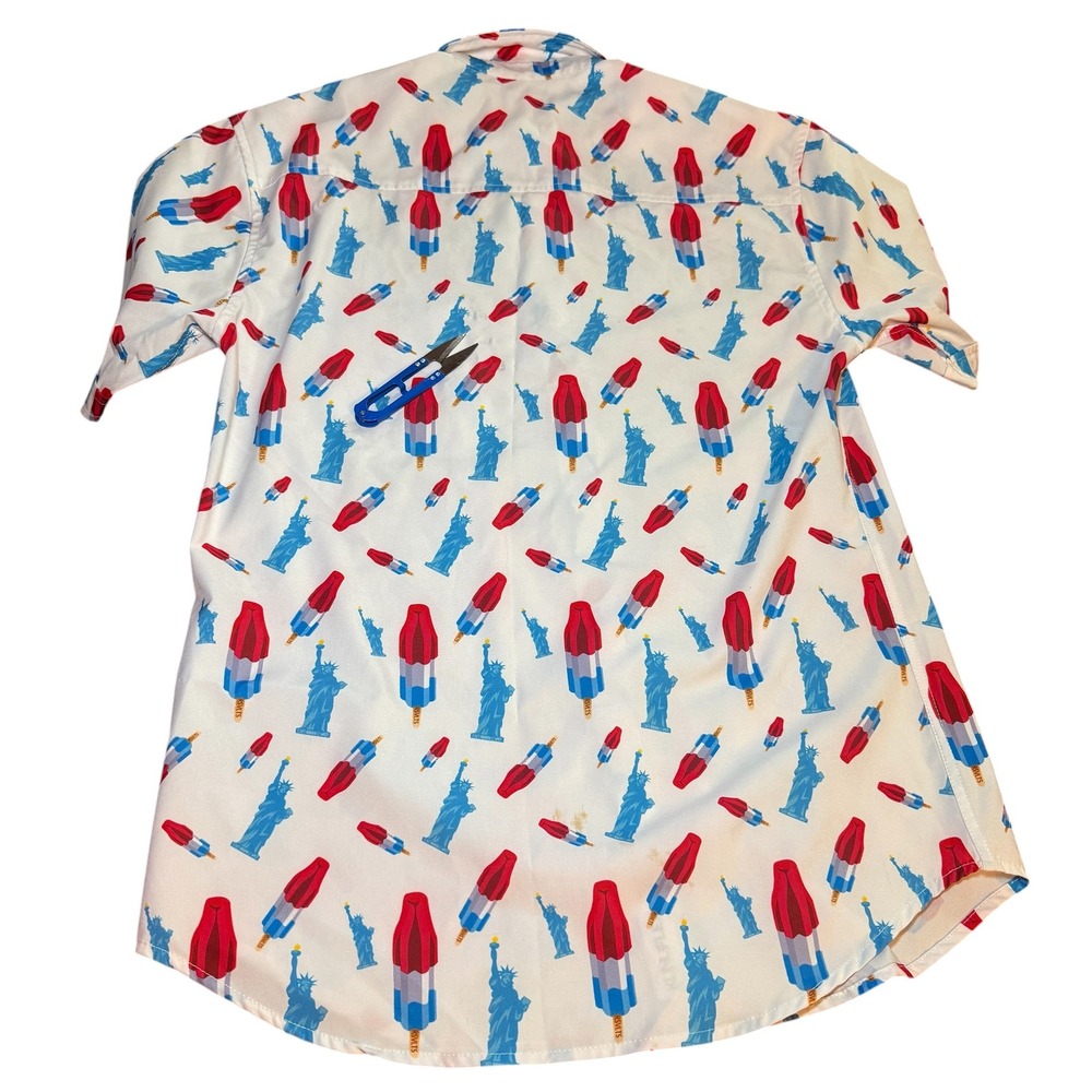 RSVLTS Statue of Liberty Rocket Popsicle Shirt Mens Small Patriotic Short Sleeve - Picture 8 of 11